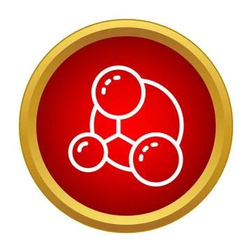 Molecule icon representing chemistry, science, and research Stock Illustration