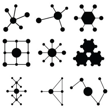 Molecule icon set Stock Illustration