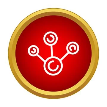 Molecule icon showing atom connection and chemistry イラスト素材