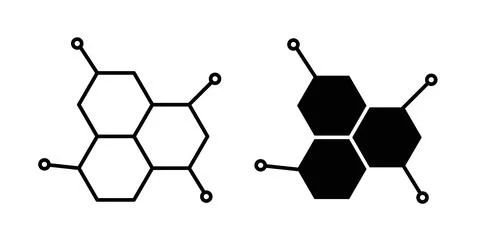 Molecule icon. Style is flat and line symbol Stock Illustration