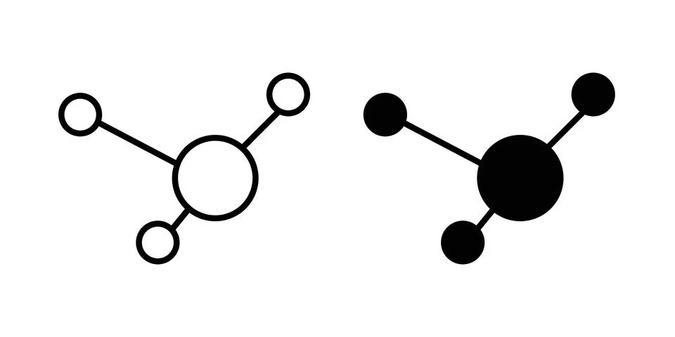 Molecule icon thin line and clipart style vector set Stock Illustration
