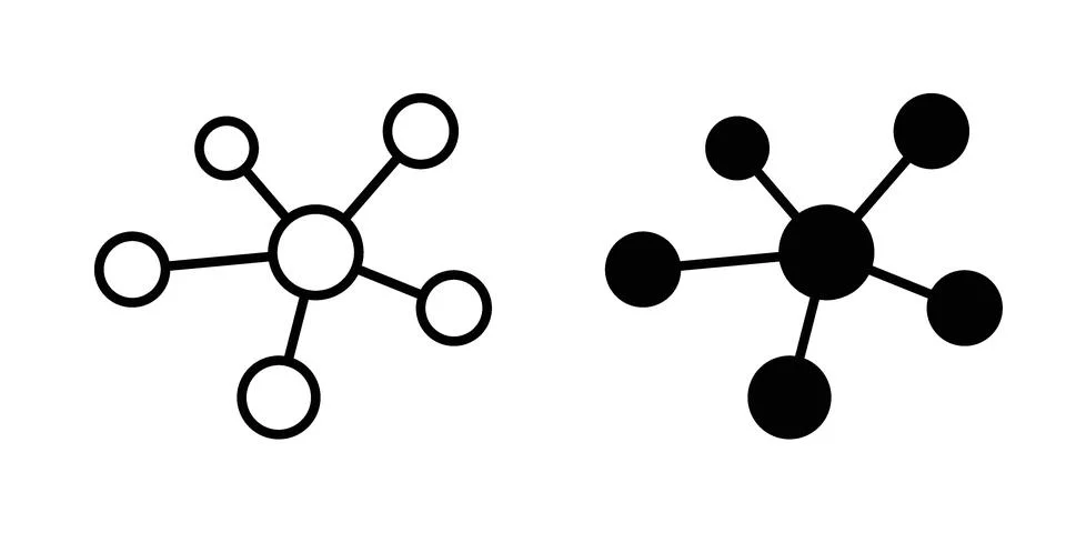 Molecule icon vector concepts, line and silhouette style Stock Illustration