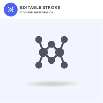 Molecule icon vector, filled flat sign, solid pictogram isolated on white, lo Stock Illustration