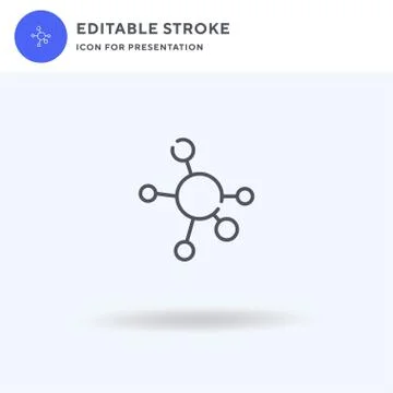 Molecule icon vector, filled flat sign, solid pictogram isolated on white, lo Stock Illustration