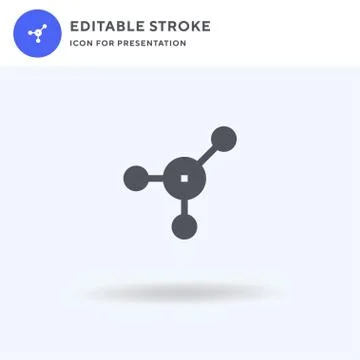 Molecule icon vector, filled flat sign, solid pictogram isolated on white, logo Illustrazione stock