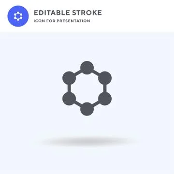 Molecule icon vector, filled flat sign, solid pictogram isolated on white, logo 스톡 일러스트