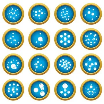 Molecule icons set, simple style 스톡 일러스트