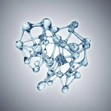 Molecule illustration over blue background, Life and biology, medicine Stockillustratie