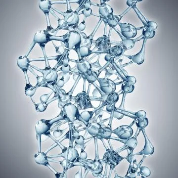 Molecule illustration over blue background, Life and biology, medicine Stockillustratie