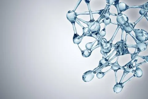 Molecule illustration over blue background, Life and biology, medicine Stockillustratie