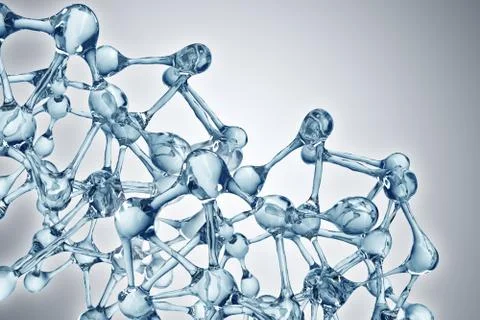 Molecule illustration over blue background, Life and biology, medicine Stockillustratie