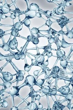 Molecule illustration over blue background, Life and biology, medicine Stockillustratie