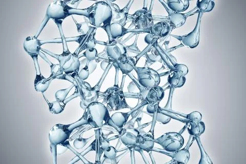 Molecule illustration over blue background, Life and biology, medicine 库存插图