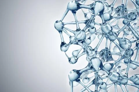 Molecule illustration over blue background, Life and biology, medicine Stockillustratie