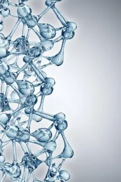 Molecule illustration over blue background, Life and biology, medicine Stockillustratie