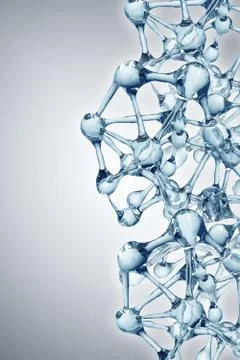 Molecule illustration over blue background, Life and biology, medicine Stockillustratie