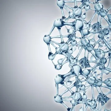 Molecule illustration over blue background, Life and biology, medicine Stockillustratie