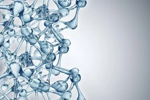 Molecule illustration over blue background, Life and biology, medicine Stockillustratie
