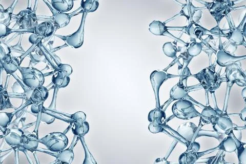 Molecule illustration over blue background, Life and biology, medicine 스톡 일러스트