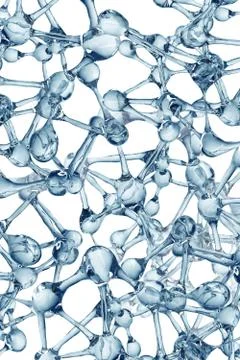 Molecule illustration over blue background, Life and biology, medicine Stock Illustration