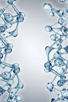 Molecule illustration over blue background, Life and biology, medicine 스톡 일러스트