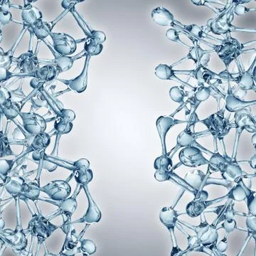 Molecule illustration over blue background, Life and biology, medicine Stockillustratie
