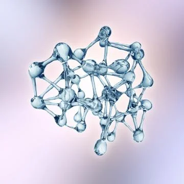 Molecule illustration over blue background, Life and biology, medicine Stockillustratie