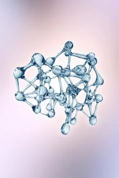 Molecule illustration over blue background, Life and biology, medicine 库存插图