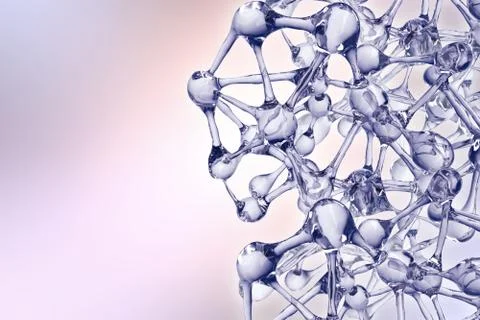 Molecule illustration over blue background, Life and biology, medicine Stock Illustration