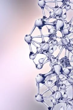 Molecule illustration over blue background, Life and biology, medicine Stockillustratie