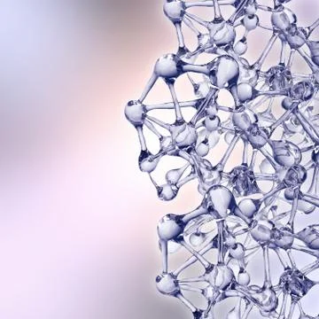 Molecule illustration over blue background, Life and biology, medicine 스톡 일러스트