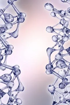 Molecule illustration over blue background, Life and biology, medicine Stockillustratie