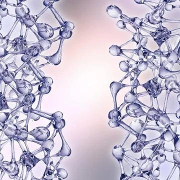 Molecule illustration over blue background, Life and biology, medicine Stockillustratie