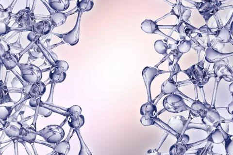 Molecule illustration over blue background, Life and biology, medicine Stockillustratie