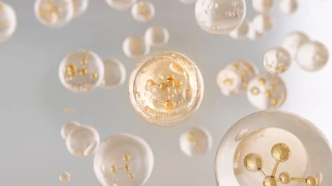 Molecule inside a liquid bubble. Essence Ball Molecules. Stockbeeldmateriaal 269211652