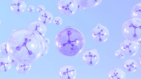 Molecule inside a liquid bubble. Essence Ball Molecules. 動画素材 274651272