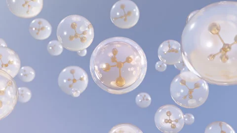 Molecule inside a liquid bubble. Essence Ball Molecules. 動画素材 275880242