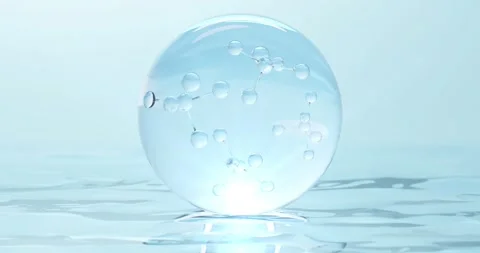 Molecule inside Liquid Bubble. skin care cosmetics Stock Footage 270472061