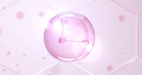 Molecule inside Liquid Bubble. skin care cosmetics solution Stock Footage 270472138