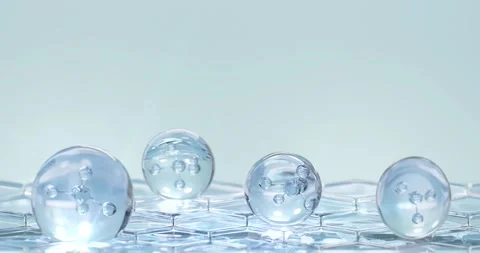 Molecule inside Liquid Bubble. skin care cosmetics Video stock 270473142