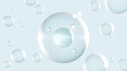 Molecule inside Liquid Bubble.Concept of health products and background. 3d.. 動画素材 241722726