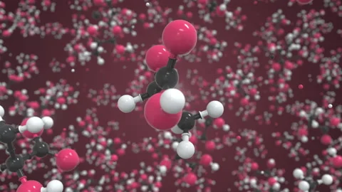 Molecule of lactic acid, conceptual molecular model. Scientific looping 3d Stock Footage 160940035