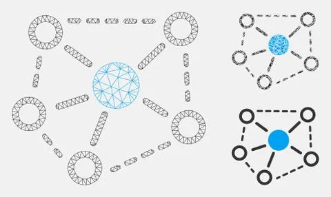 Molecule Links Vector Mesh 2D Model and Triangle Mosaic Icon Illustrazione stock