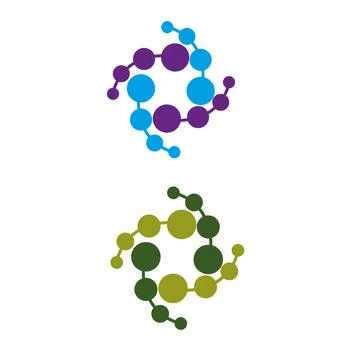 Molecule Logo Vector Icon Particle Network Medical Vector Stock Illustration