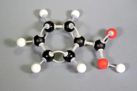 Molecule model of Benzoic Acid 写真素材