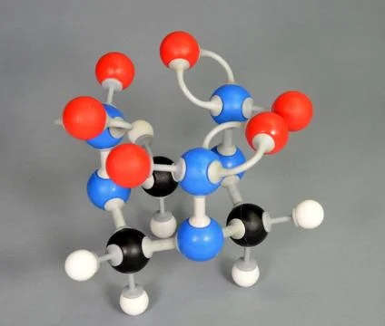Molecule model of C4 explosive. (Cyclonite) Stock Photos