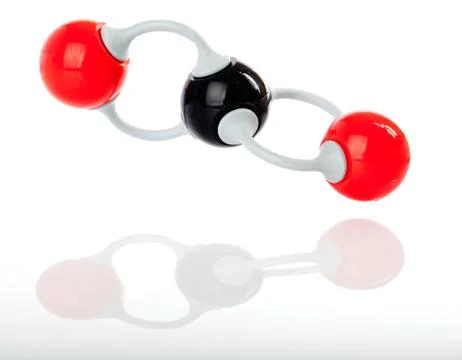 Molecule model of carbon-dioxide Stock Photos