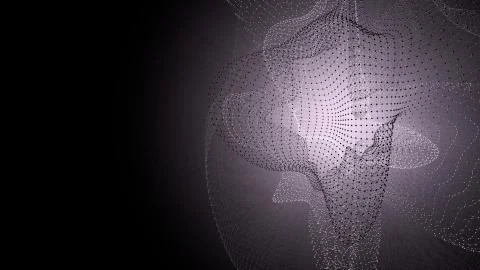 Molecule model with connected lines with dots on dark background. Medicine Stock Illustration