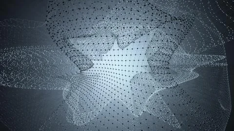 Molecule model with connected lines with dots on dark background. Medicine 스톡 일러스트