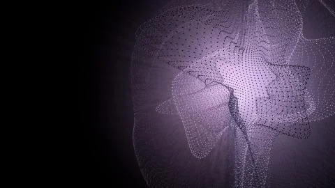 Molecule model with connected lines with dots on dark background. Medicine, t 스톡 일러스트